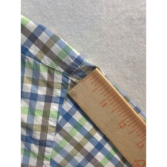 Jeremy Argyle NY Mens Medium Long Sleeve Plaid Button-Down Shirt 100% Cotton - Picture 8 of 10